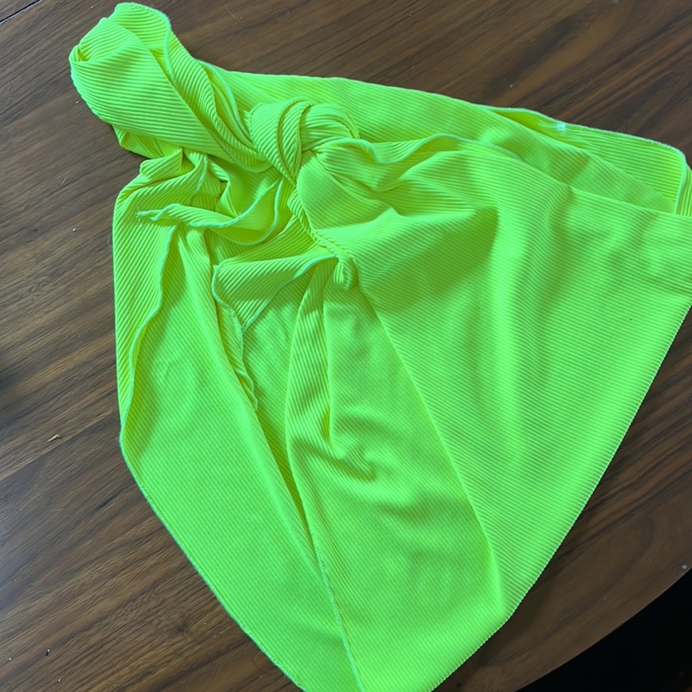 Montce Neon Yellow Ribbed Triangle Bikini Set - Picture 9 of 11